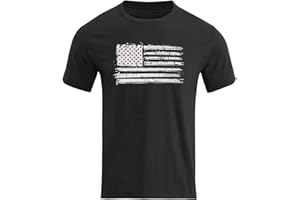 H HYFOL Men's Graphic T-Shirts USA Flag 100% Cotton Short Sleeve American Patriotic Crewneck Casual Regular Tee Shirts