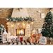 Haboke 7x5ft Soft Durable Fabric Christmas Fireplace Theme Backdrop for Photography Christmas Tree Gift Decorations for Xmas Party Supplies Background Pictures Banner Photo Studio Decor Booth Props primary