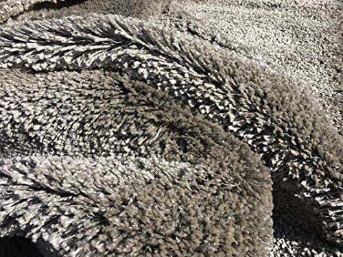 Maxy Home Comfy Luxury Grey 7 ft. 10 in. x 10 ft. 10 in. Premium Shag Area Rug