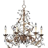 Maxim Elegante-6 Light Chandelier in Leaf style-26.5 Inches Wide by 28.5 inches high-Etruscan Gold Finish -Traditional Inst