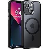 Newfuture Designed for iPhone 13 Case & iPhone 14 Case with Magnetic [13 FT Military Drop Protection] [Compatible with Magsafe] Slim Translucent Shockproof with Anti-Fingerprint Phone Case, Black