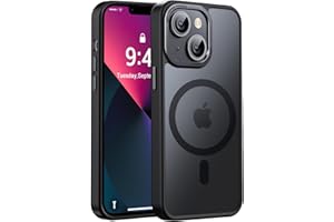Newfuture Designed for iPhone 13 Case & iPhone 14 Case with Magnetic [13 FT Military Drop Protection] [Compatible with Magsafe] Slim Translucent Shockproof with Anti-Fingerprint Phone Case, Black