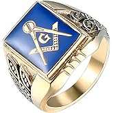 JIPSJICI Stainless Steel Freemason Masonic Signet Rings Blue Master Mason Biker Band Jewelry Gifts