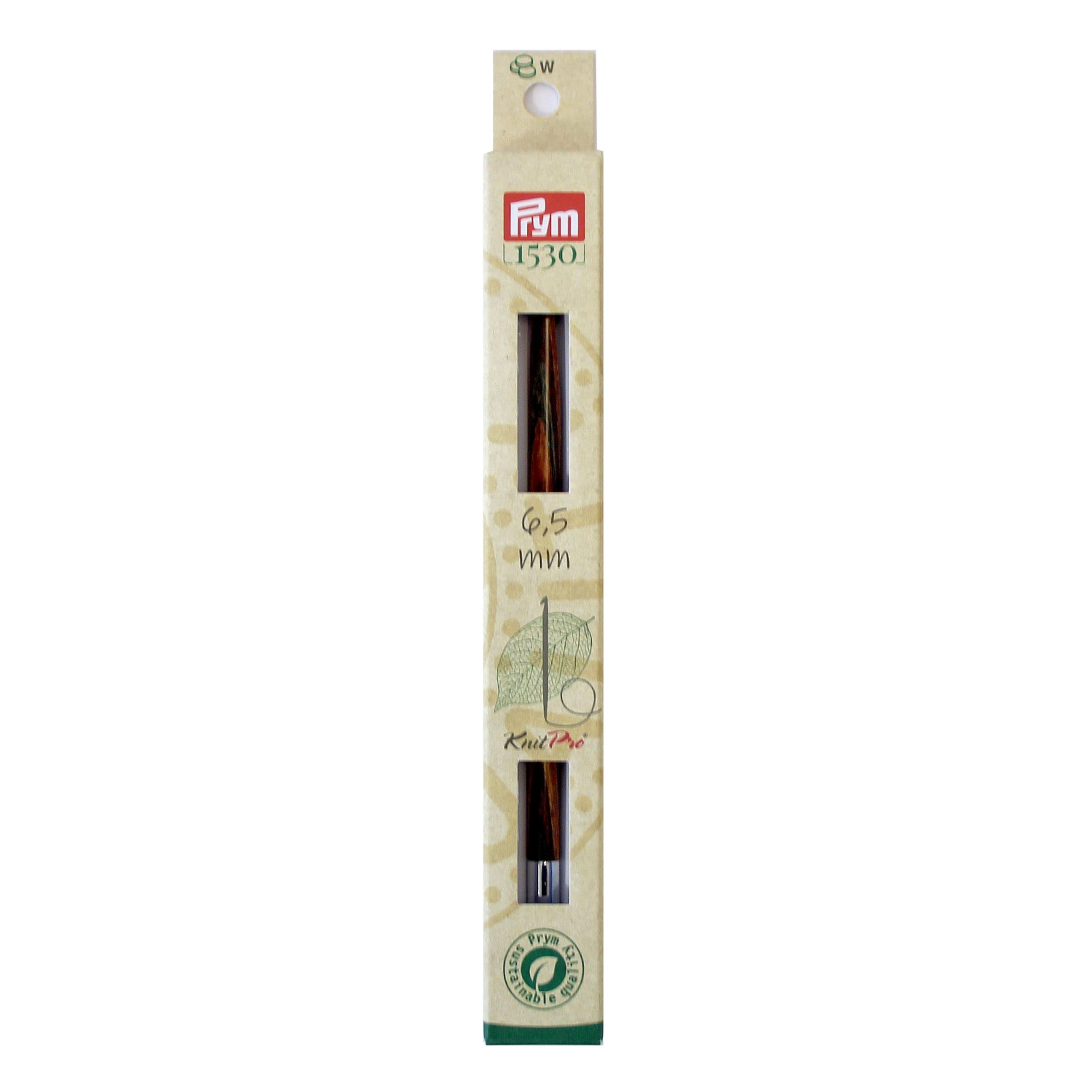 Prym 223707 Crochet Hook Tip Natural 6.5 mm Tunisian Crochet Hook, Wood, Multi-Colour