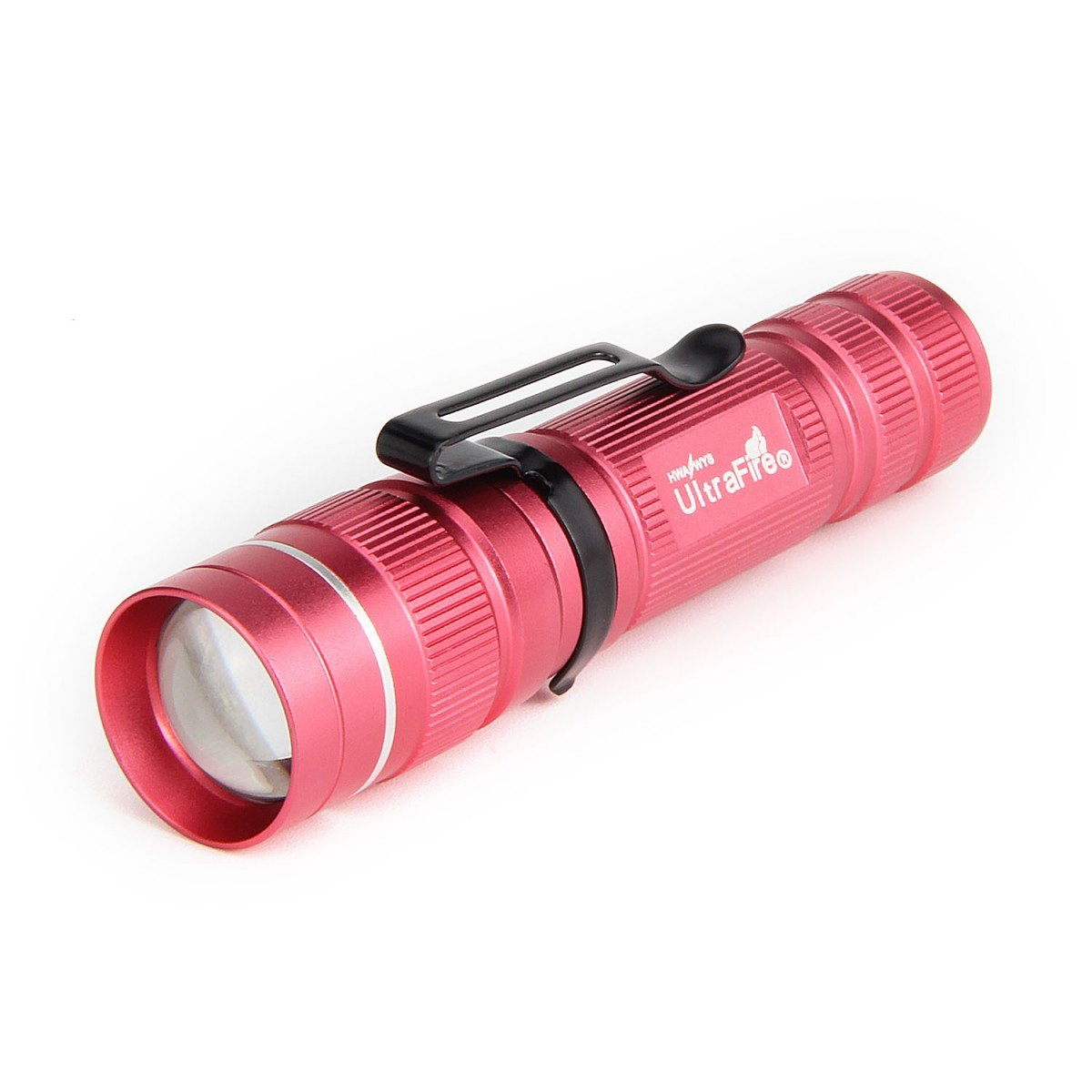 ULTRAFIRE Mini LED Tactical Torch Zoomable 300 Lumens 3 Modes Bright Small Pocket Torch, Adjustable Focus Waterproof EDC Flashlight for Kids Camping Outdoor, J3 (Pink)