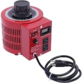 2000VA Variac Variable Transformer, 20Amp Adjustable AC Voltage Regulator,110V Input 0-130V Output Power Supply,US Plug, Metered Voltage Display