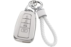 YO&YOYE for Toyota Key Fob Cover with Keychain, Soft TPU Key Case Protection Shell Fit for 2018-2022 Camry RAV4 Highlander Avalon C-HR Prius Corolla GT86 Smart Key Holder