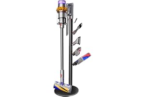 XIGOO Storage Stand Holder Compatible with V15 Detect, V11 V10 V8 V7 V6 Cordless Vacuum Cleaners and Accessary, Floor Docking Station Metal Organizer Bracket with 5 Hooks, Black
