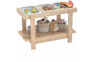 Sensory Table, Sensory Table for Toddlers 1-3,Kids Activity Desk with 3 Foldable Storage Bins,Play Activity Table for Indoor 