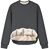 Gihuo Women's Winter Fleece Sherpa Lined Crewneck Pullover Sweatshirt