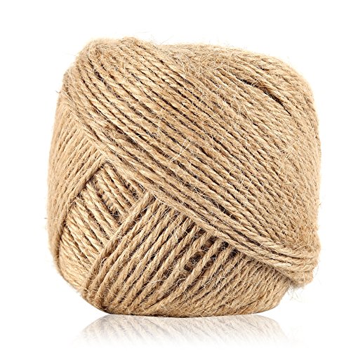 Adeeing 320 Feet Natural Jute Twine Arts Crafts Gift Twine Christmas Twine Industrial Packing Durable String Rope for Gifts, DIY Crafts, Festive Decoration Gardening Applications 1 PC