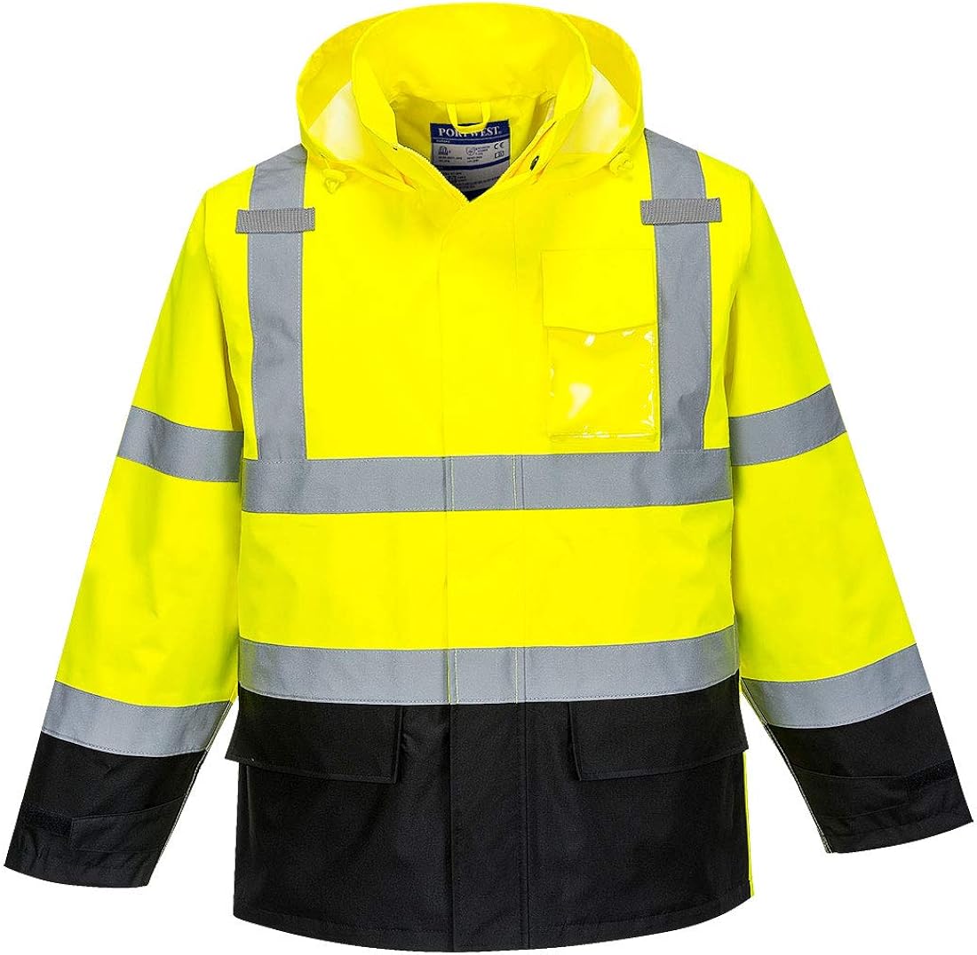 Portwest HiVis Contrast Rain Jacket Viz Insulated Safety