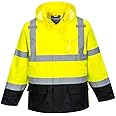 Portwest US366 Hi-Vis Lightweight Waterproof Contrast Rain Jacket - Reflective Contrast Rain Jacket with Hood ANSI Class 3