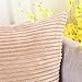Home Brilliant Decorative Pillow Cover 26 x 26 Plush Velvet Corduroy Striped Throw Euro Pillow Sham Cushion Cover for Sofa, 26x26 inches (66cm), Taupe