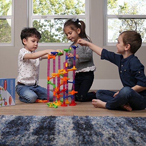 image for MetroTen Marble Run Toy Maze Ball Game Set for Kids, 130 Pieces with 3