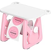 PONNOR Label Holder for Rolls and Fanfold Labels, Thermal Sticker Holder for Desktop Printer, Fragile Stickers for Shipping, Label Stand Accessory Supplies for Home, DIY, Office, Small Business(Pink)