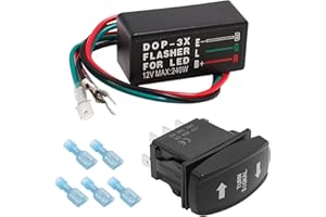 VIKKSAER Universal Turn Signal Rocker Switch Kit with Flasher LED On/Off/On, for ATV Motorcycle Motor UTV RV Off-Road Pickup 