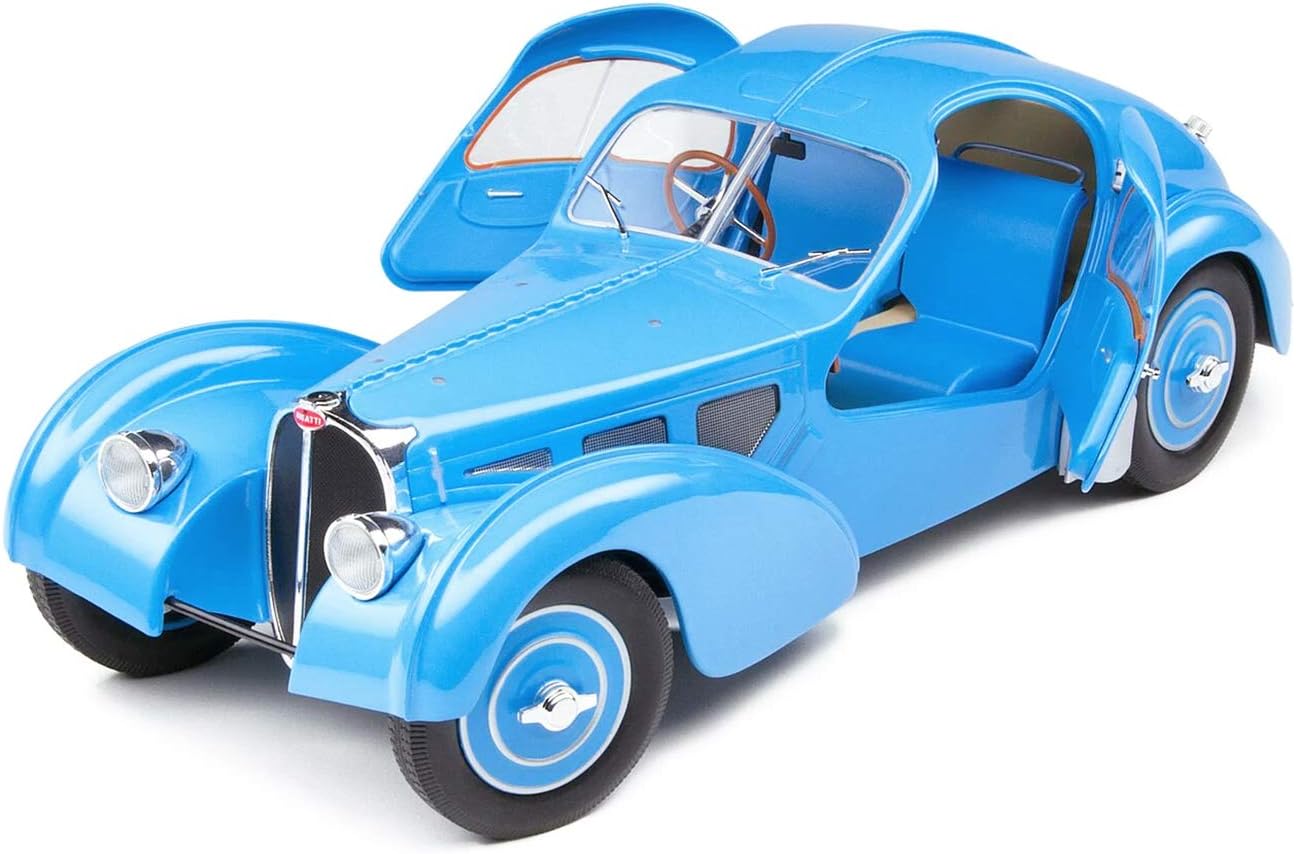 Solido Cars 1937 Bugatti Type 57 SC Atlantic RHD (Right Hand Drive) Light Blue 1/18 Diecast Model Car by Solido S1802104