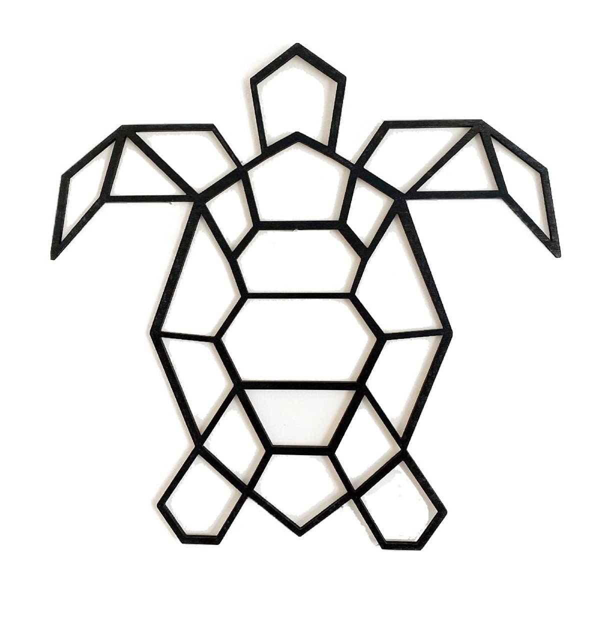 Pet-Jos Turtle Wall Decoration Wooden Turtle Geometric Ornaments Minimalist Wall Art Hanging Decoration, Black