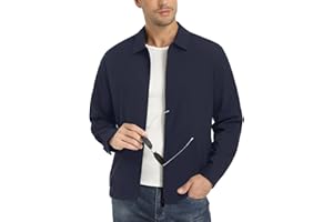 EKLENTSON Mens Lightweight Jackets Water Resistant Full Zip Golf Wind Breaker Jackets with Zip Pockets