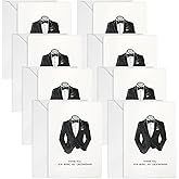Yinkin 8 Set Wedding Thank You Cards with White Envelopes for Being My Groomsman Bridesmaids 4 x 5 Inch Blank Wedding Thank You Cards for Wedding Bridal Shower Supplies (Groomsman)