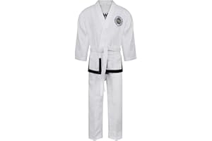 PLAYWELL Martial Arts Elite Ultra Light ITF Taekwondo Black Belt Fighter Suit