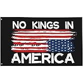No Kings In America Flag – 3x5 Ft Outdoor/Indoor Durable Polyester No Kings Flag Vivid Color Fade Resistant Double-Sided with Brass Grommets – America Banner Decor