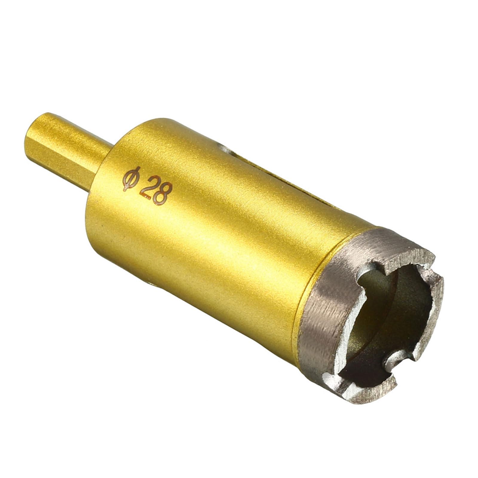 CoCud Diamond Core Drill Bit, 28mm Dia Round Shank, Tiles Stones Marble Concrete Dry/Wet Hole Saws - (Applications: for M10 Angle Grinder), 1-Piece