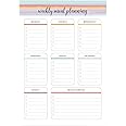 6" x 8.5" Weekly Meal Planning Notepad For Healthy Lifestyle and Wellness. 25 Detachable and Portable Meal Planning Sheets on