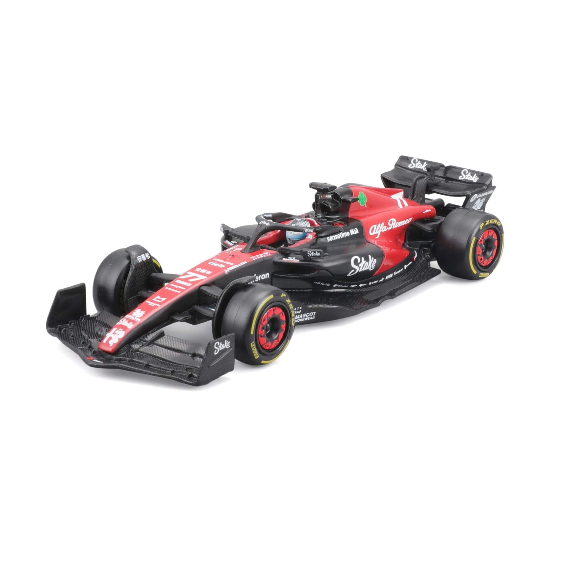 Bburago Formula 1 ALFA ROMEO F1 TEAM STAKE C43 2023 WITH HELMET BOTTAS 1:43 Scale Die-Cast Collectible Race Car