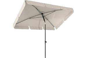 Outsunny 6' x 4' Patio Umbrella, Rectangular Outdoor Parasol with 3-Position Tilt, Market Umbrella with 8 Ribs for Garden, De