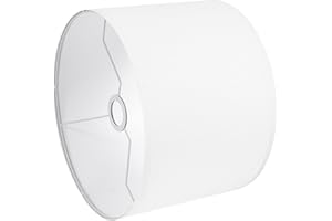 LEYINPEI White Lamp Shade, Small Drum Lampshade 8.7" Top x 8.7" Bottom x 8.8" High (Spider), Replacement Lamp Shade Natural Linen Hand Crafted for Table Lamps Floor Lamps Chandelier Lamp, Assembly Required