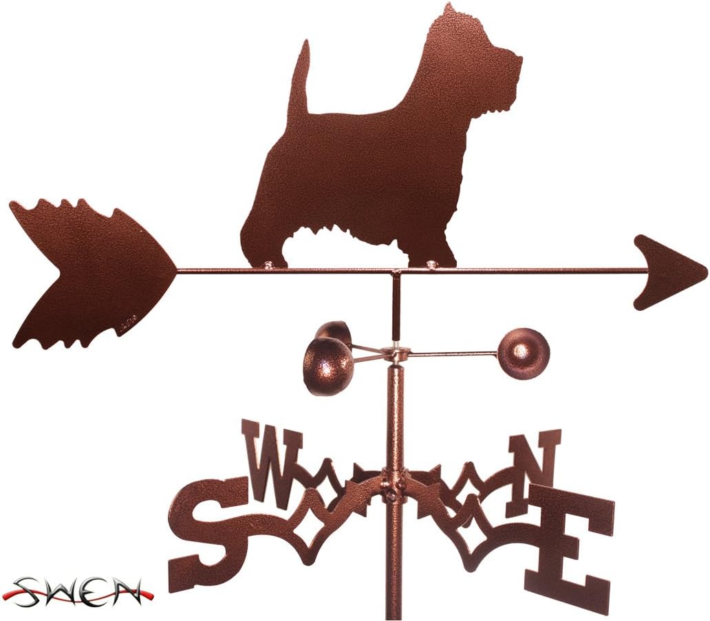Weathervanes - SWEN Products Hand Made Westie Terrier Dog Flat Post Mount Weathervane ~New~