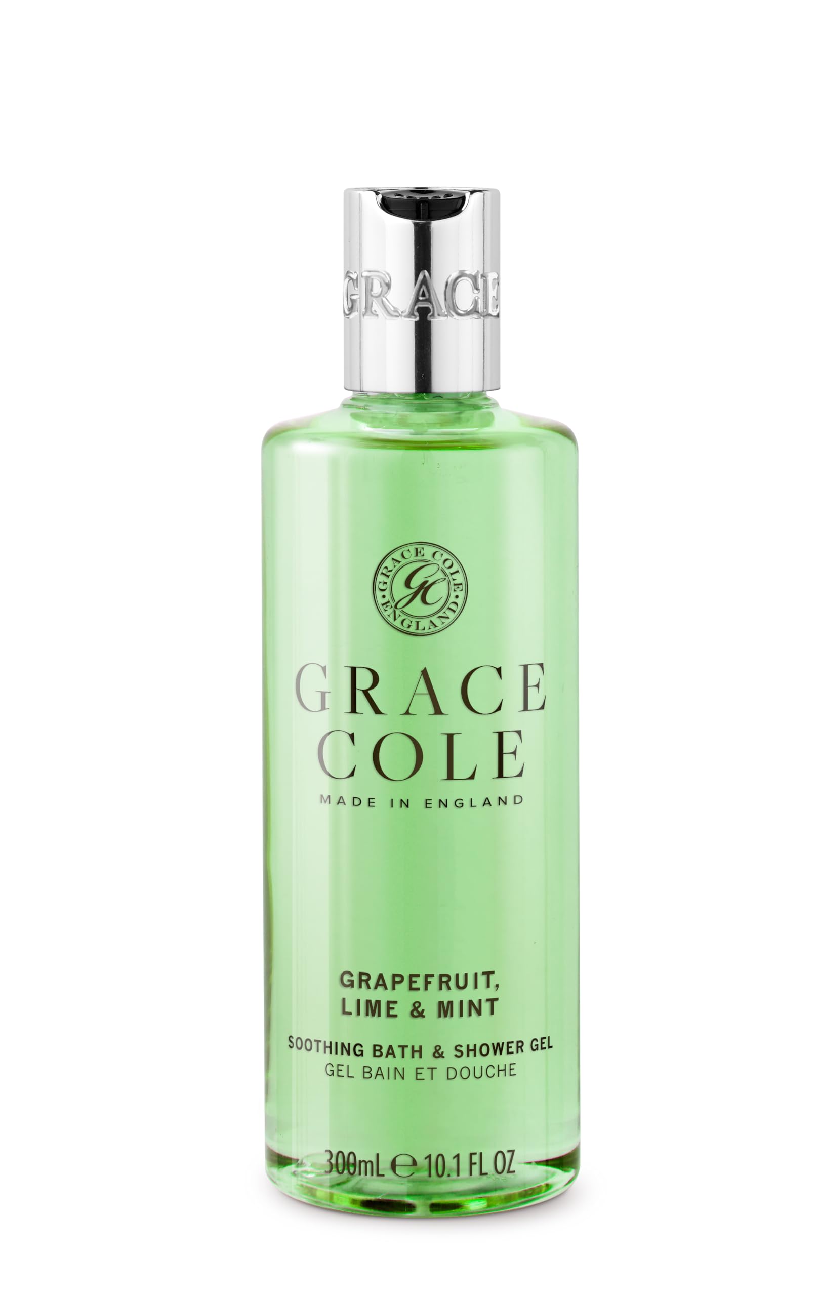 Grace Cole Bath & Shower Gel Grapefruit Lime & Mint Fragrance 300ml - Essential Oils - Vegan and Cruelty Free, No SLS or Parabens - Made In England