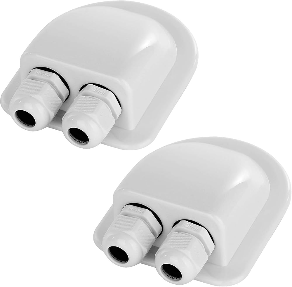 Restmo 2 Pack IP68 Waterproof Solar Cable Entry Gland Dual Cable Seal Box