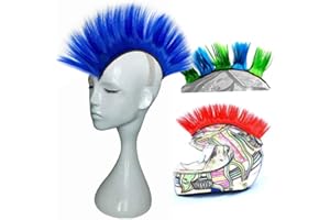 3T-SISTER Helmet Mohawk Wig Adhesive Mohawk for Motorcycle Bicycle Ski Snowboard Helmet Hair Patches Skinhead Costumes Wig Cosplay Wig (Helmet not Included)