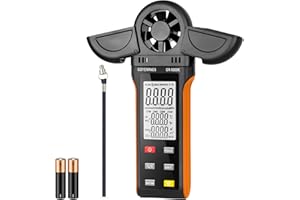 GOYERRNES Handheld Anemometer, Digital Wind Speed, Temperature, Humidity Gauge Meter, Air Flow Velocity CFM Measuring Device for HVAC Outdoor Sailing Shooting Golf