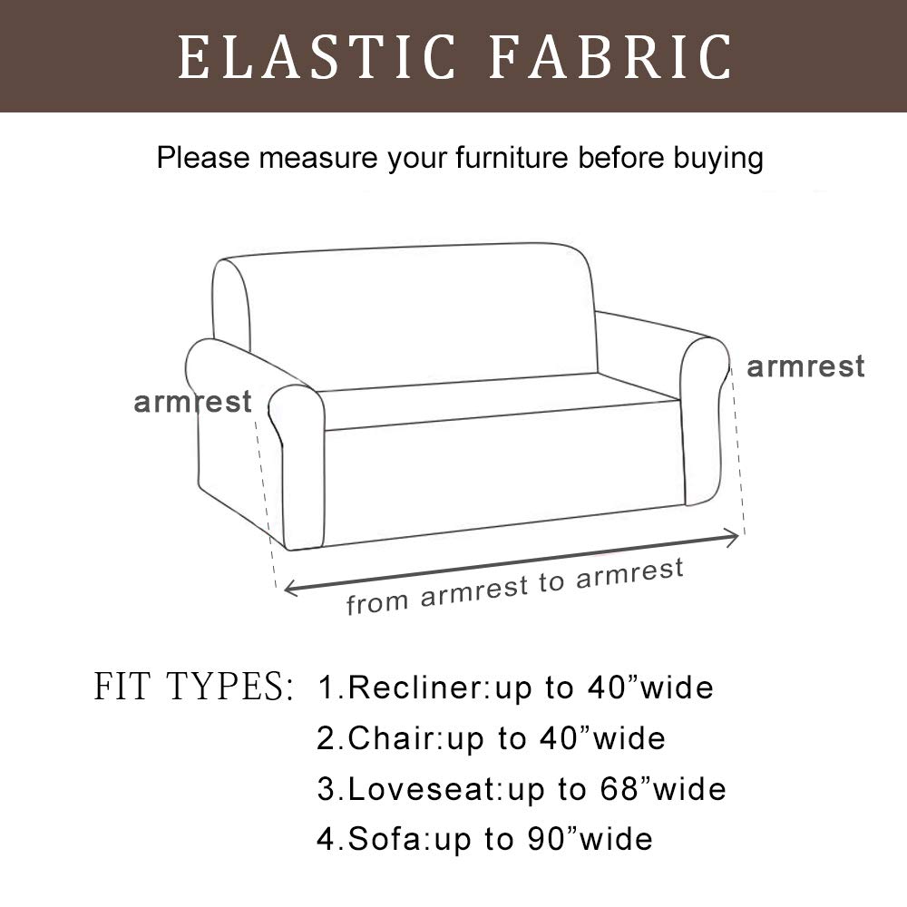 ACOMOPACK Velvet Sofa Cover Stretch Couch Cover for 2 Cushion Couch Cover Sofa Slipcover with Plastic Tuckers and Side Pocket for Living Room Furniture Protector for Dogs(Loveseat, Coffee)