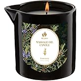 MELONY Aromatherapy Massage Oil Candle, Essential Oil Candle Lotion, 8.1OZ/230g, Home Spa with Luxurious Body Oil Candle, Intensive Skin Treatment Candle, Low Temp Body Safe Wax (Rosemary)