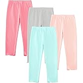 JARMAKO Toddler Girls' Soft Cotton Pants, 4-Pack Leggings, 2-6 Years