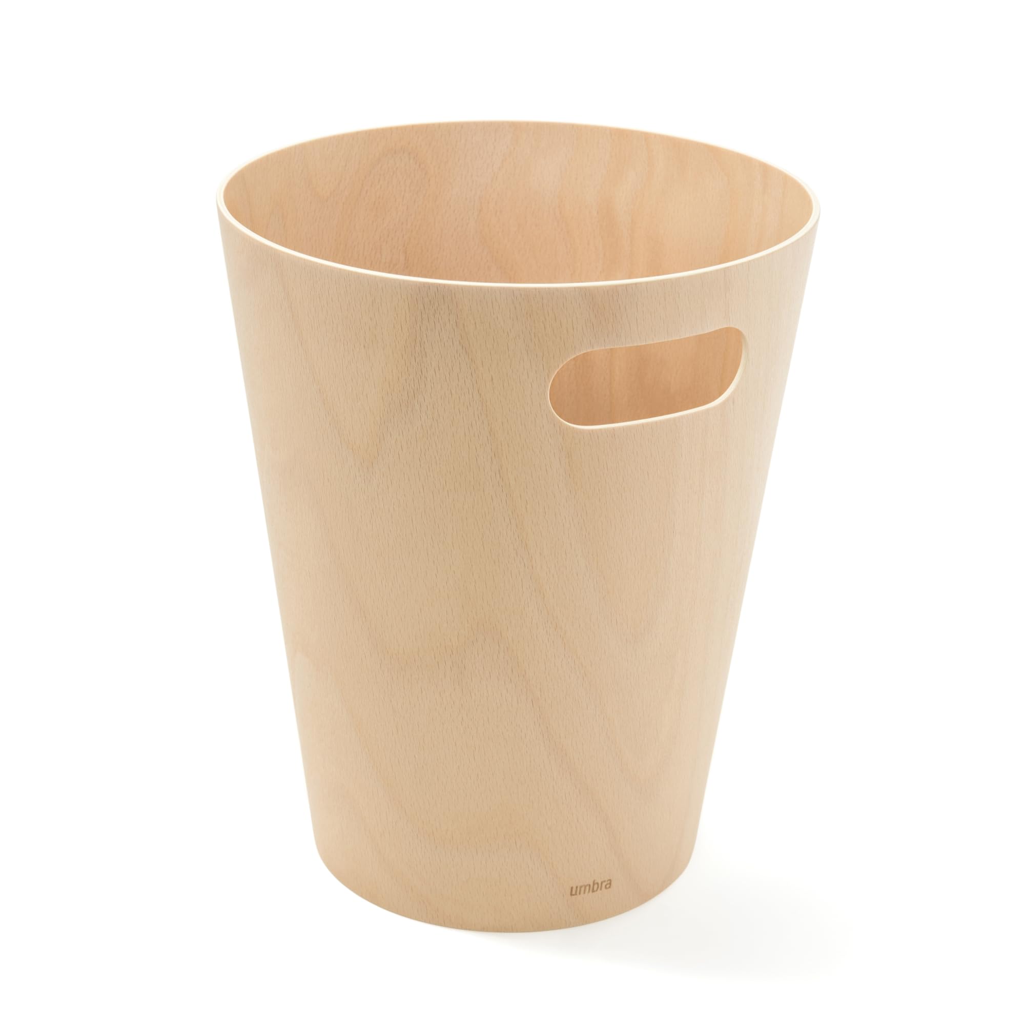 Umbra Woodrow 2-Gallon Modern Wooden Trash Can Wastebasket, Attractive Bin for Garbage or Recycling, Suitable for Home or Office, Natural