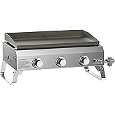 ONLYFIRE GRILLS Gas Grill Griddle, 3 Burner Propane Gas Griddle with Foldable Legs, 24” Portable Tabletop Flat Top Grill for