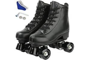 Jessie PU Leather Skates - Premium Adjustable Four-Wheel Roller Skates for Women, Men, Boys & Girls - Indoor & Outdoor