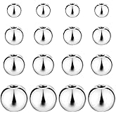 200 Pcs Stainless Steel Round Spacer Beads, 3mm 4mm 5mm 6mm Smooth Round Spacer Beads for Jewelry Making DIY Necklace Bracelets
