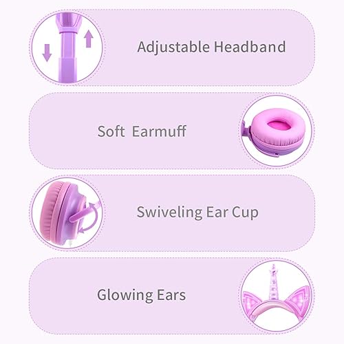 esonstyle Cute Children Girl Wireless Bluetooth Headphones for