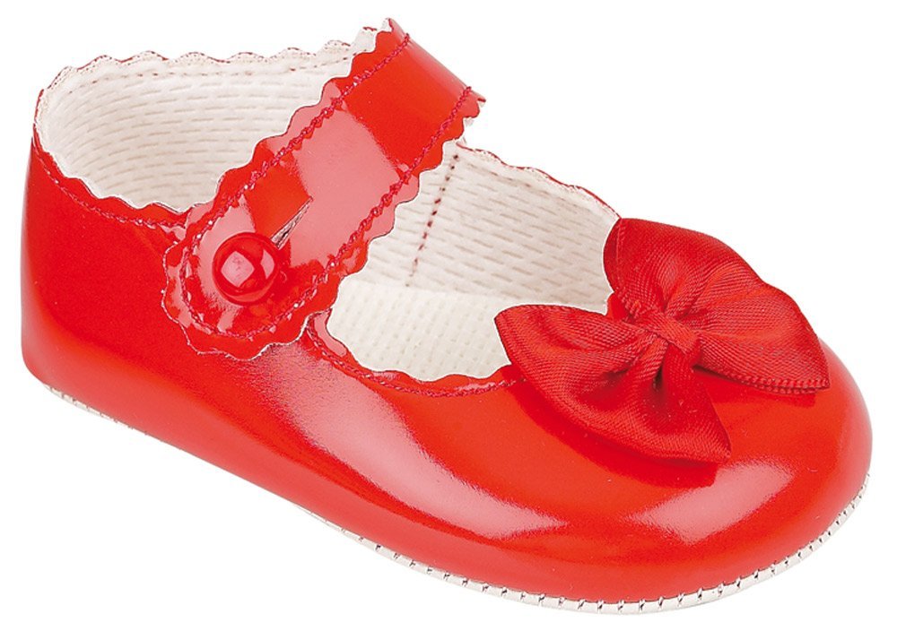 Baypods Baby Girls pram Shoes Christening Party Early Days 3-6 Months RED
