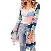 Womens Leopard Print Cardigan Lightweight Long Sleeve Open Front Fall Cardigans S-XXL