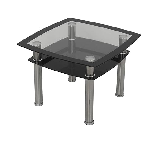 KING Modern Schwarz Glas Lampe Tisch, schwarz, Dimensions (L*W*H): 60 x 60 x 43.5 cm