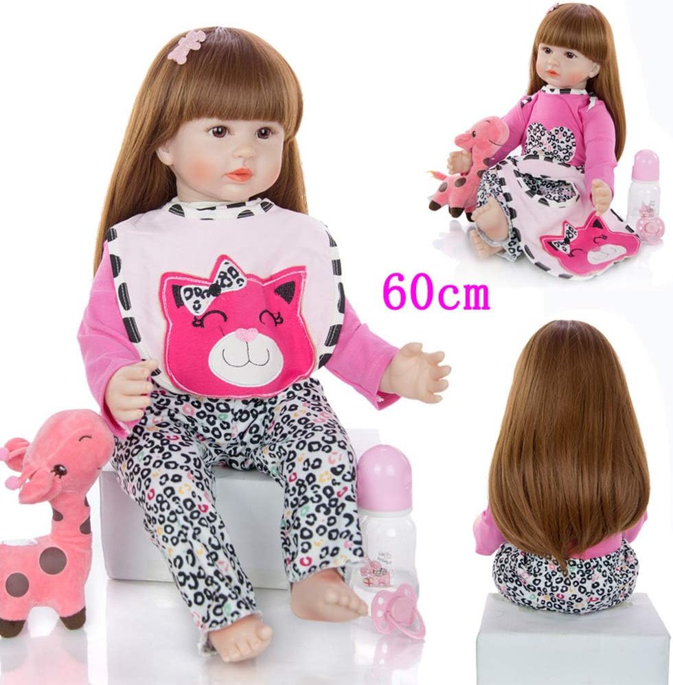 Dyujn 60cm 24 Inch Lifelike Reborn Baby Dolls With Long Hair
