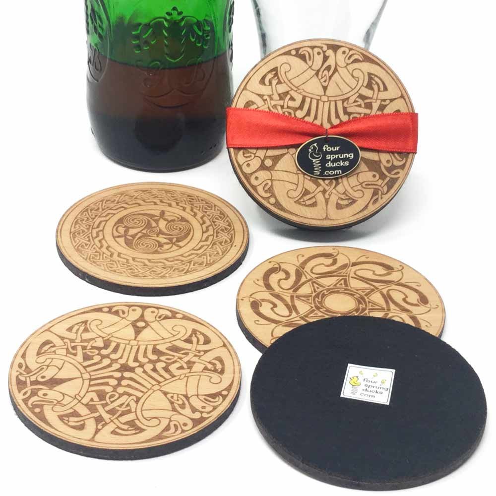 Celtic Coasters. Irish coaster set with Celtic designs